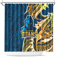 Gold Coast Titans Shower Curtain Polynesian Tribal Tattoo Pacific Sport Art