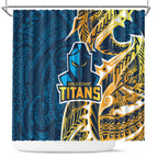 Gold Coast Titans Shower Curtain Polynesian Tribal Tattoo Pacific Sport Art