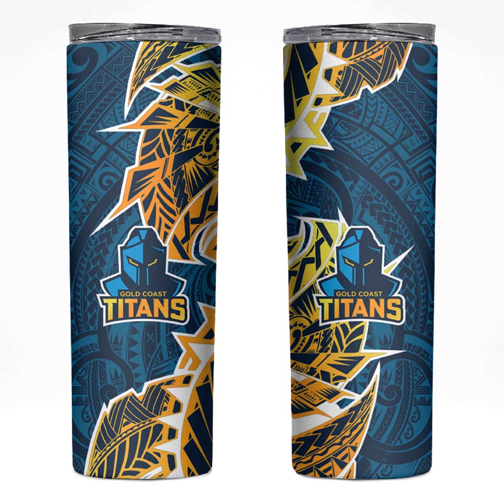 Gold Coast Titans Skinny Tumbler Polynesian Tribal Tattoo Pacific Sport Art