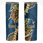 Gold Coast Titans Skinny Tumbler Polynesian Tribal Tattoo Pacific Sport Art