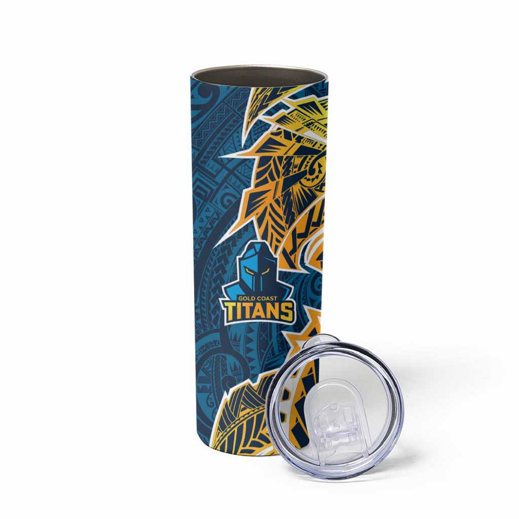 Gold Coast Titans Skinny Tumbler Polynesian Tribal Tattoo Pacific Sport Art