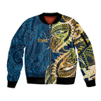 Gold Coast Titans Sleeve Zip Bomber Jacket Polynesian Tribal Tattoo Pacific Sport Art
