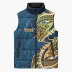 Gold Coast Titans Sleeveless Puffer Jacket Polynesian Tribal Tattoo Pacific Sport Art