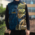 Gold Coast Titans Sleeveless Puffer Jacket Polynesian Tribal Tattoo Pacific Sport Art
