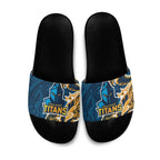Gold Coast Titans Slide Sandals Polynesian Tribal Tattoo Pacific Sport Art