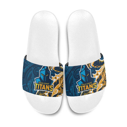 Gold Coast Titans Slide Sandals Polynesian Tribal Tattoo Pacific Sport Art