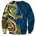 Gold Coast Titans Sweatshirt Polynesian Tribal Tattoo Pacific Sport Art