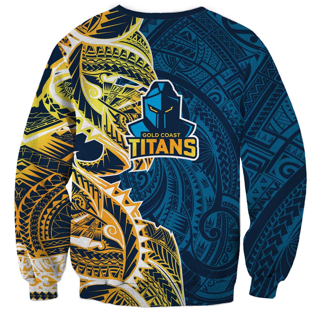 Gold Coast Titans Sweatshirt Polynesian Tribal Tattoo Pacific Sport Art