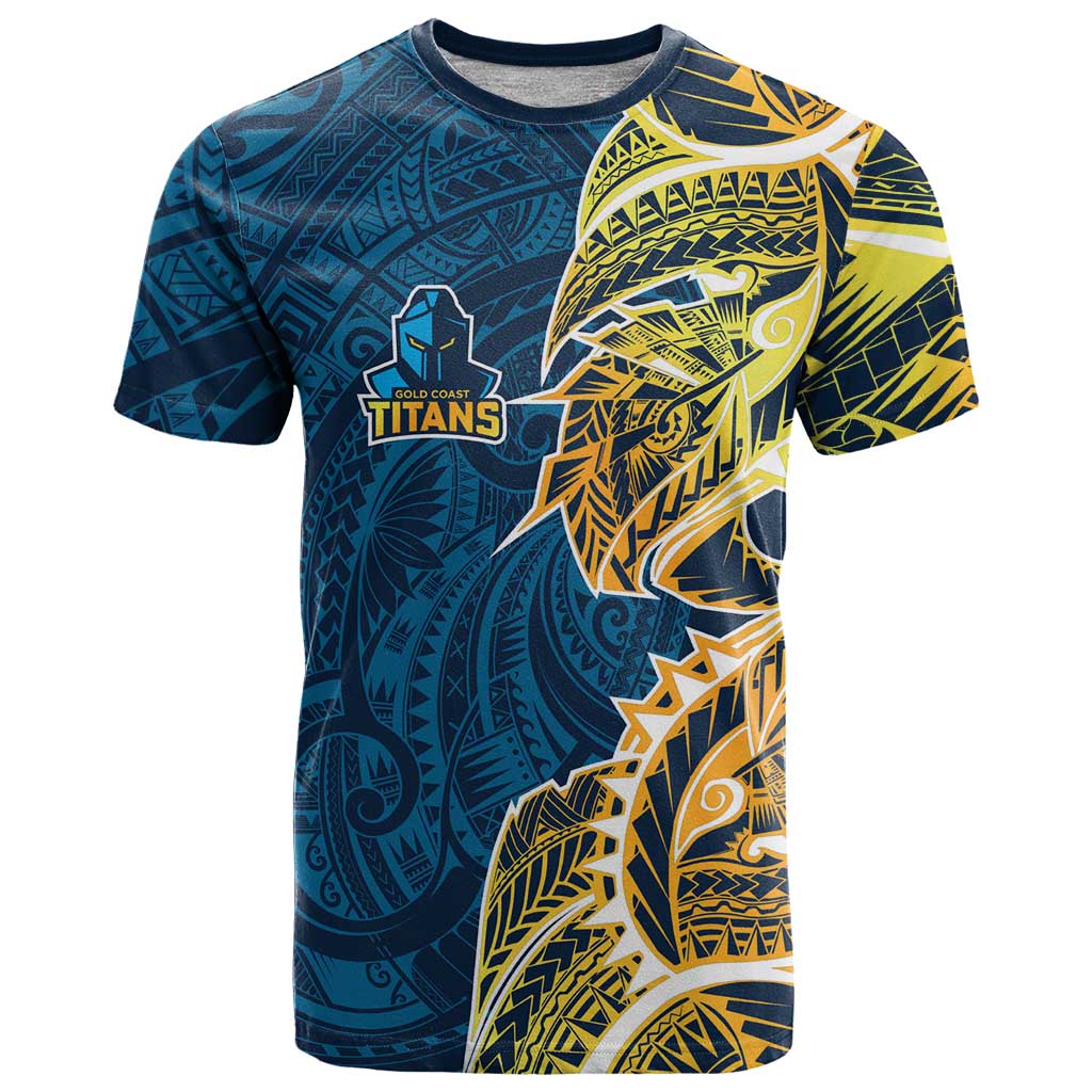 Gold Coast Titans T Shirt Polynesian Tribal Tattoo Pacific Sport Art