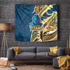 Gold Coast Titans Tapestry Polynesian Tribal Tattoo Pacific Sport Art
