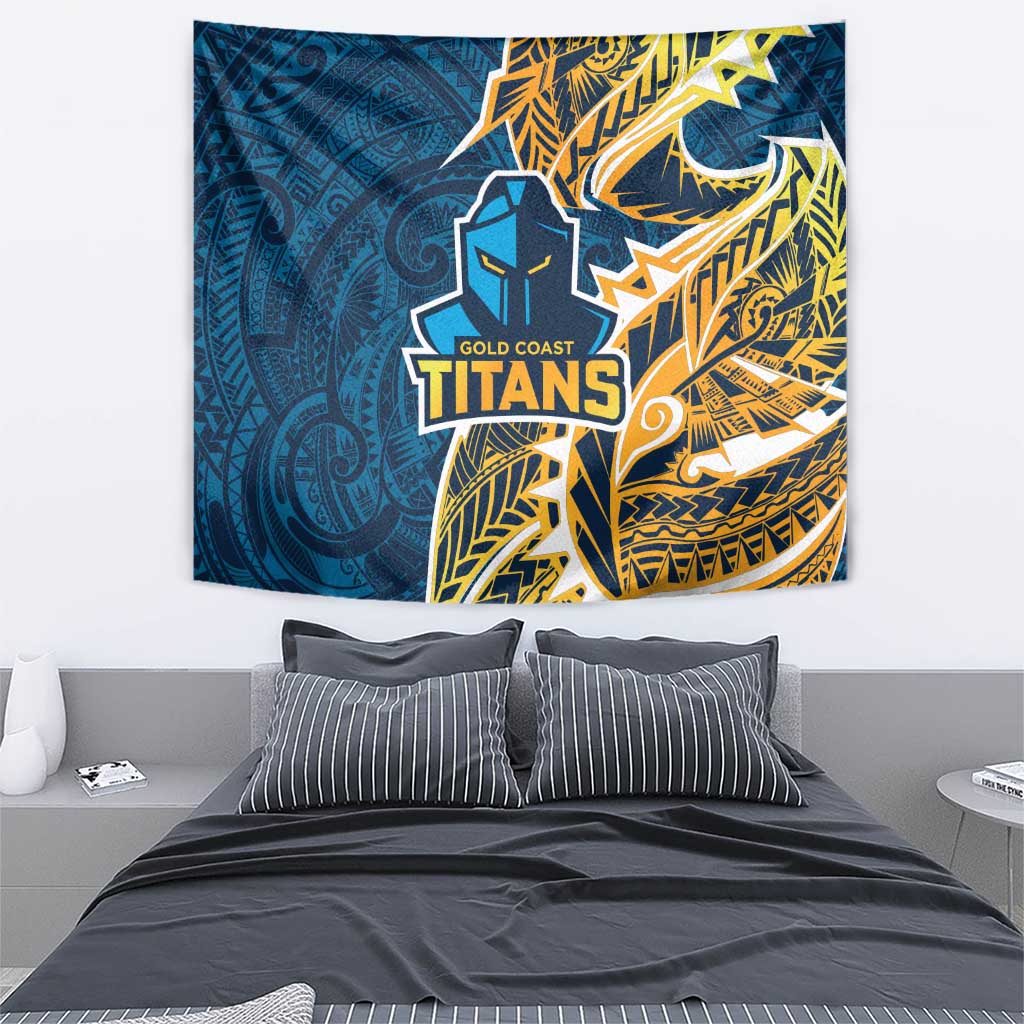 Gold Coast Titans Tapestry Polynesian Tribal Tattoo Pacific Sport Art
