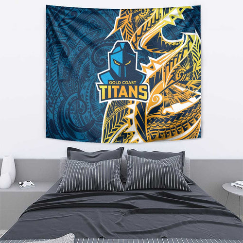 Gold Coast Titans Tapestry Polynesian Tribal Tattoo Pacific Sport Art