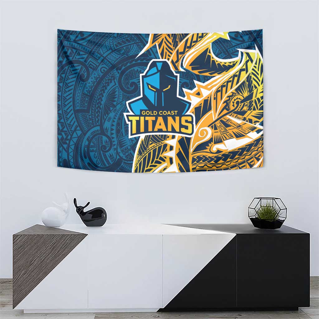 Gold Coast Titans Tapestry Polynesian Tribal Tattoo Pacific Sport Art