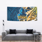 Gold Coast Titans Tapestry Polynesian Tribal Tattoo Pacific Sport Art