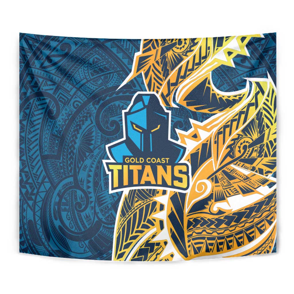 Gold Coast Titans Tapestry Polynesian Tribal Tattoo Pacific Sport Art