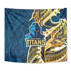 Gold Coast Titans Tapestry Polynesian Tribal Tattoo Pacific Sport Art