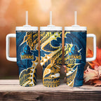 Gold Coast Titans Tumbler With Handle Polynesian Tribal Tattoo Pacific Sport Art