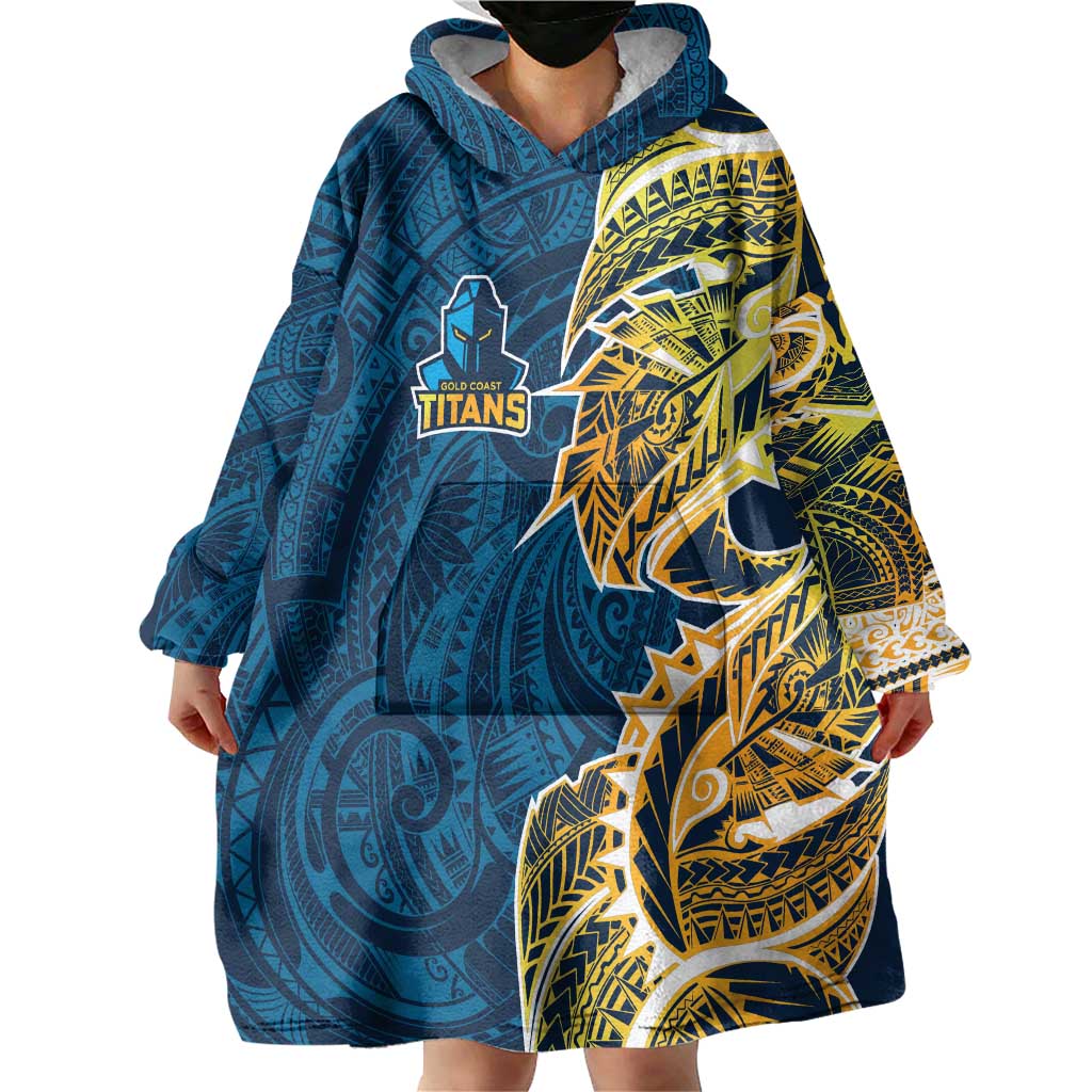 Gold Coast Titans Wearable Blanket Hoodie Polynesian Tribal Tattoo Pacific Sport Art