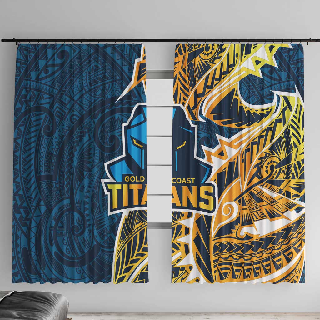 Gold Coast Titans Window Curtain Polynesian Tribal Tattoo Pacific Sport Art