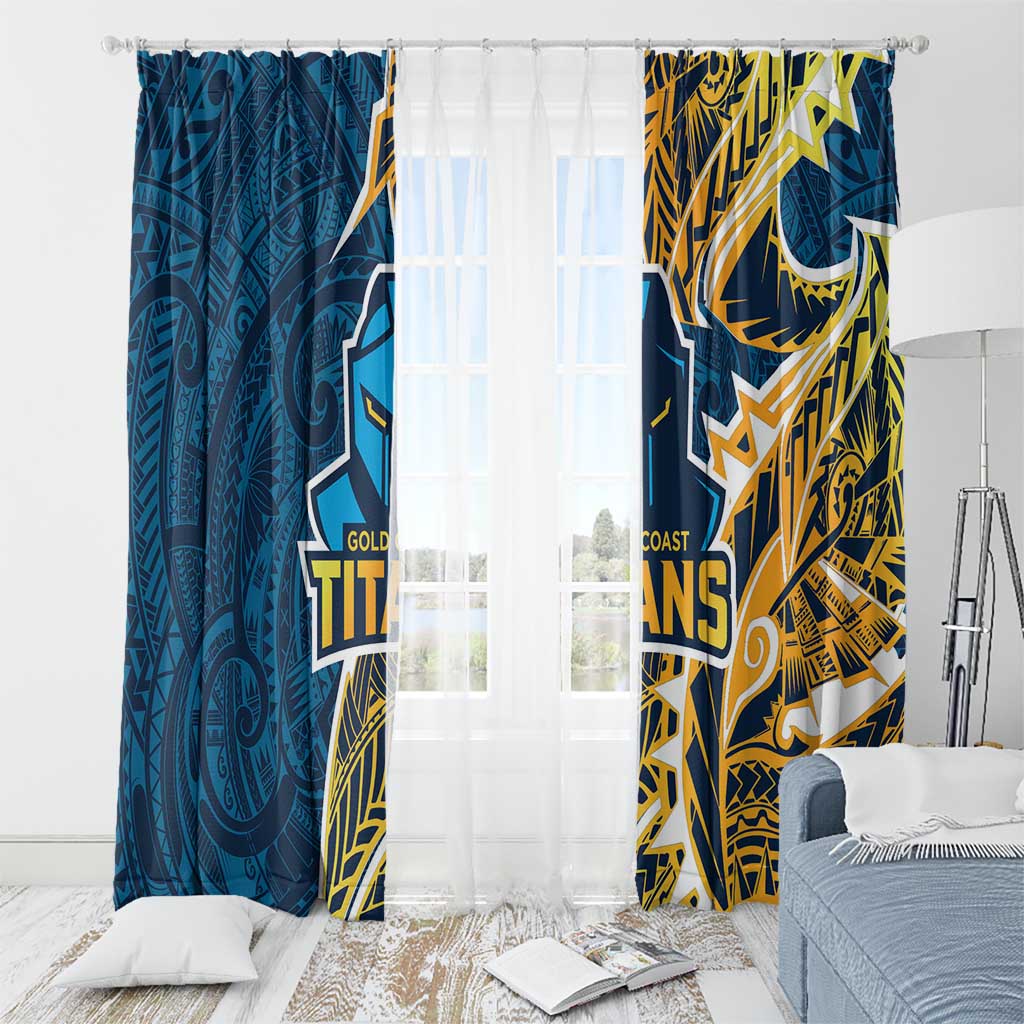 Gold Coast Titans Window Curtain Polynesian Tribal Tattoo Pacific Sport Art
