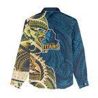 Gold Coast Titans Women Casual Shirt Polynesian Tribal Tattoo Pacific Sport Art