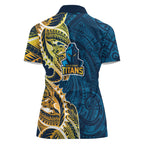 Gold Coast Titans Women Polo Shirt Polynesian Tribal Tattoo Pacific Sport Art