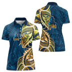 Gold Coast Titans Women Polo Shirt Polynesian Tribal Tattoo Pacific Sport Art