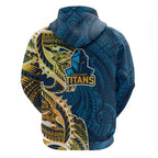 Gold Coast Titans Zip Hoodie Polynesian Tribal Tattoo Pacific Sport Art