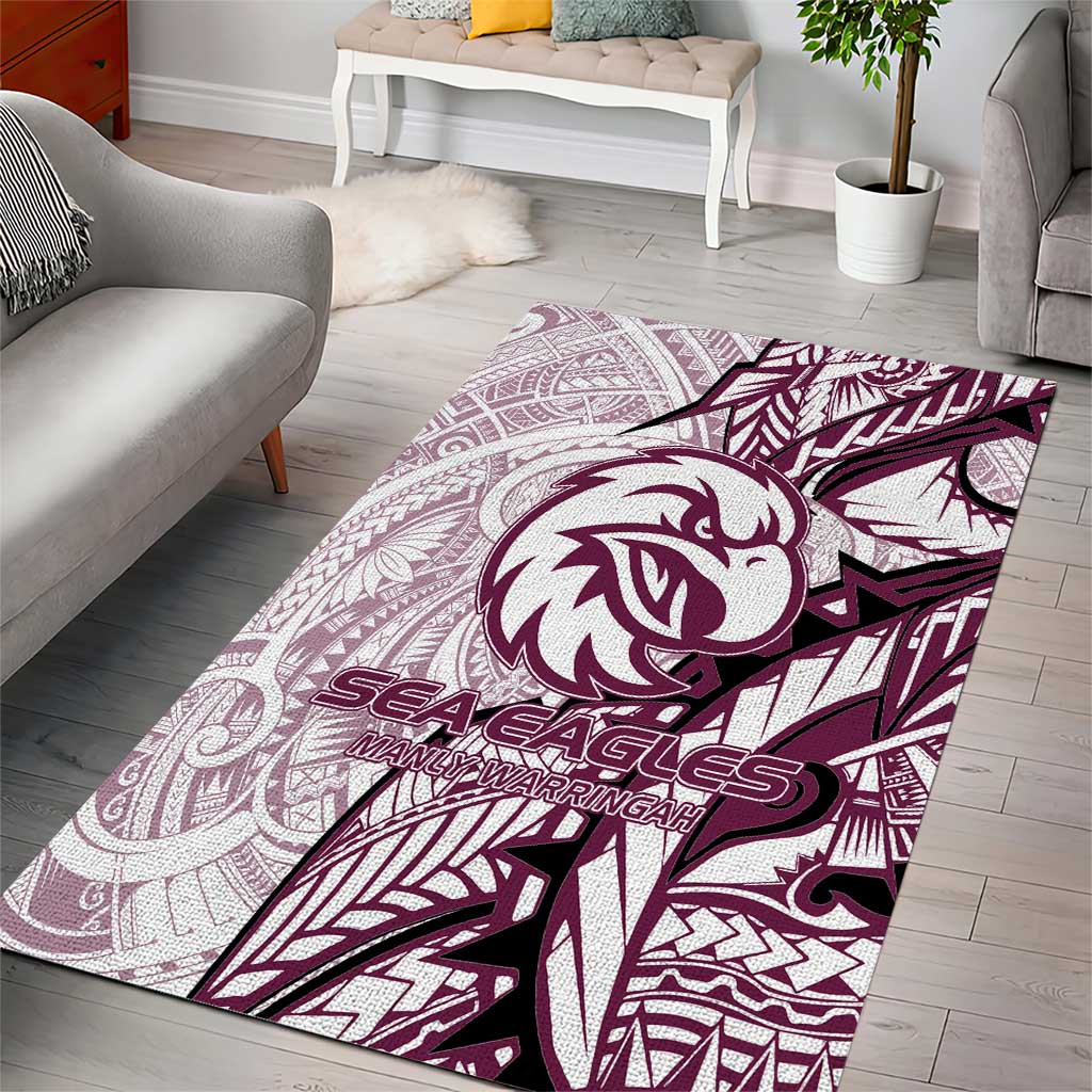 Sea Eagles Area Rug Polynesian Tribal Tattoo Pacific Sport Art