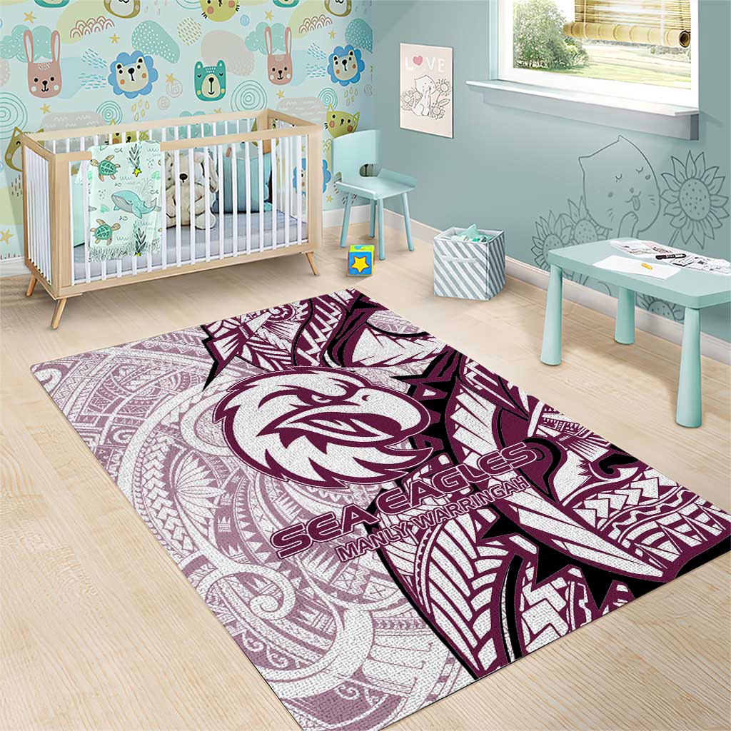Sea Eagles Area Rug Polynesian Tribal Tattoo Pacific Sport Art
