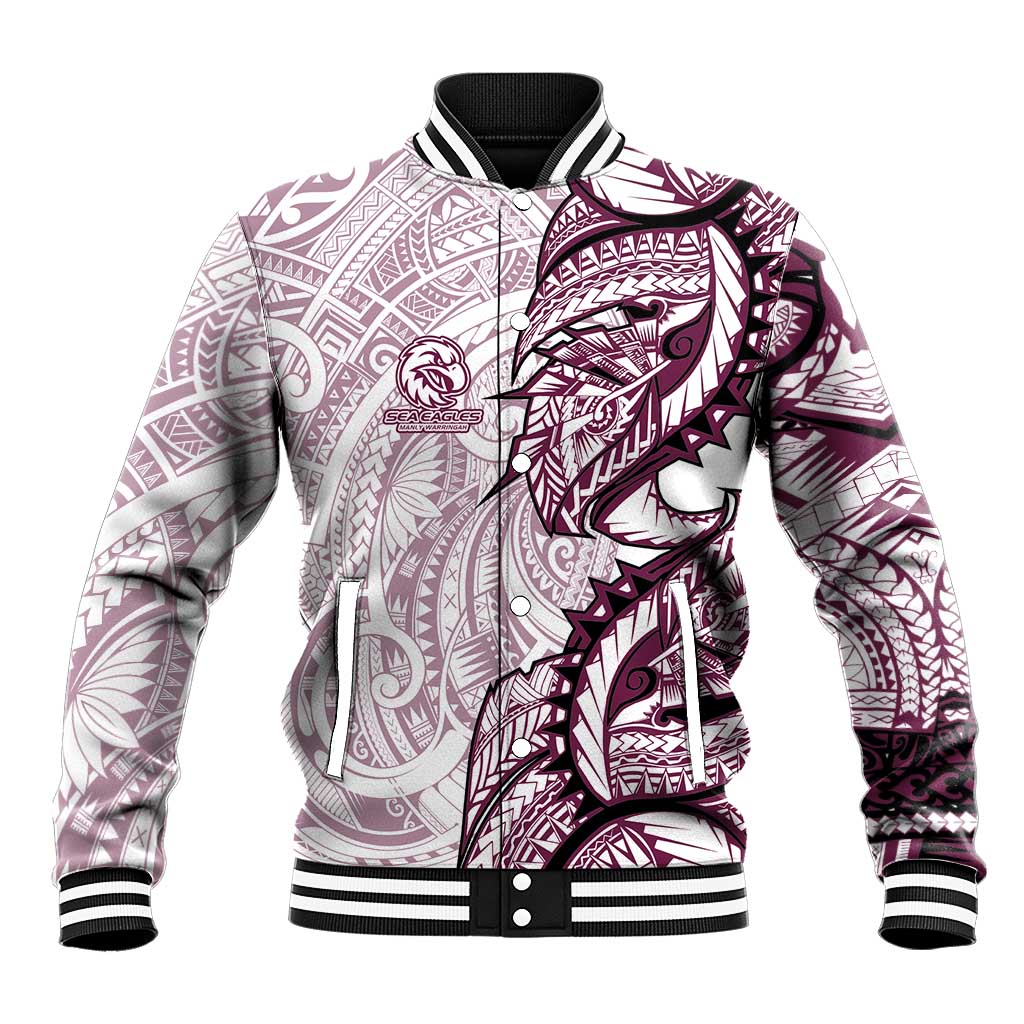 Sea Eagles Baseball Jacket Polynesian Tribal Tattoo Pacific Sport Art