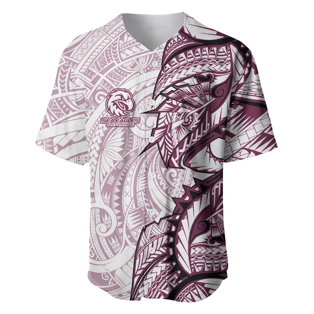 Sea Eagles Baseball Jersey Polynesian Tribal Tattoo Pacific Sport Art