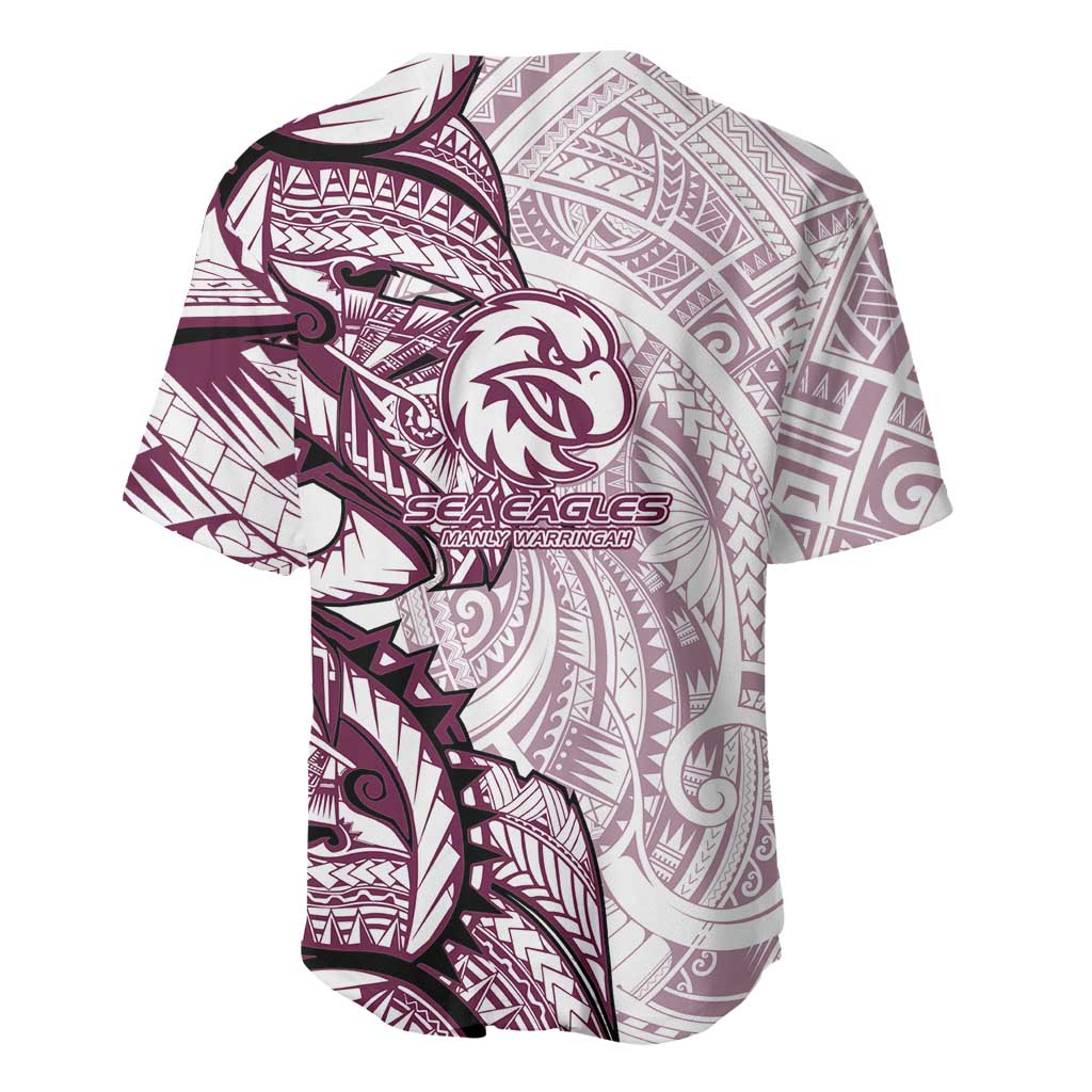 Sea Eagles Baseball Jersey Polynesian Tribal Tattoo Pacific Sport Art
