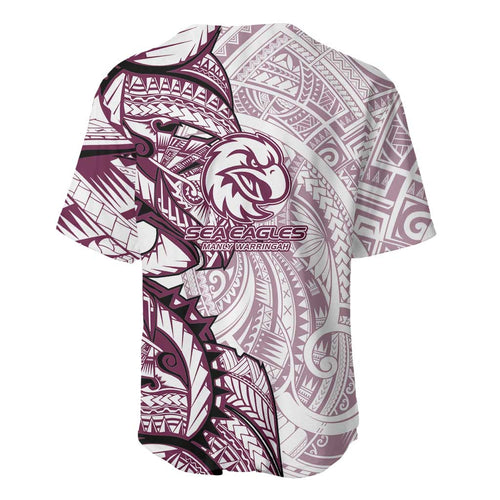 Sea Eagles Baseball Jersey Polynesian Tribal Tattoo Pacific Sport Art