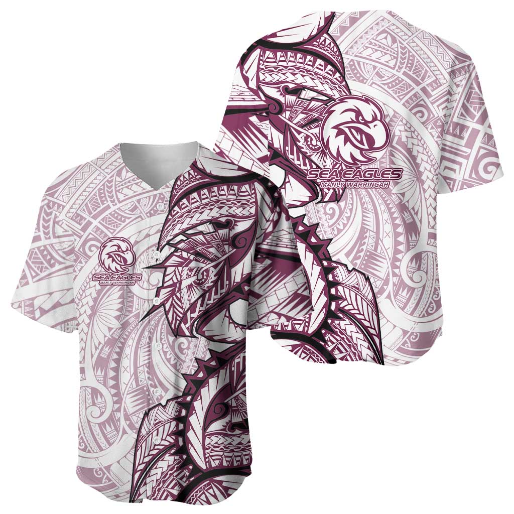 Sea Eagles Baseball Jersey Polynesian Tribal Tattoo Pacific Sport Art