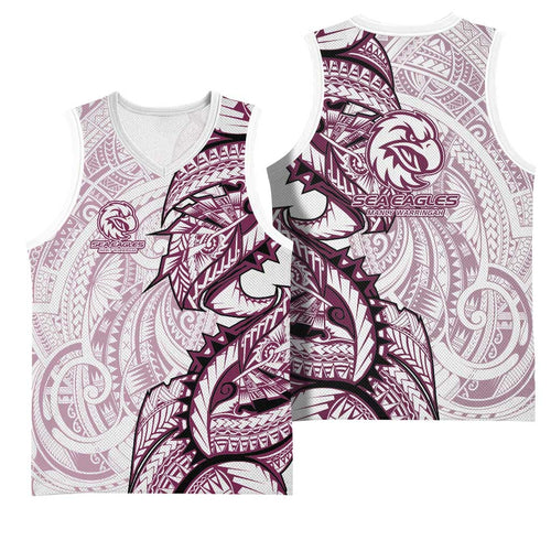 Sea Eagles Basketball Jersey Polynesian Tribal Tattoo Pacific Sport Art