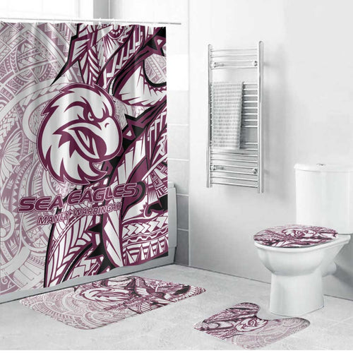 Sea Eagles Bathroom Set Polynesian Tribal Tattoo Pacific Sport Art