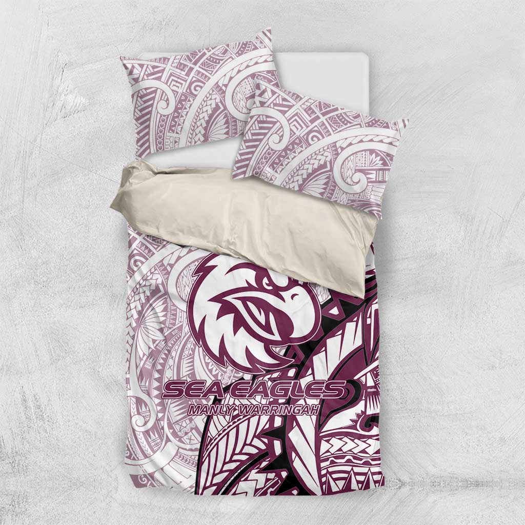 Sea Eagles Bedding Set Polynesian Tribal Tattoo Pacific Sport Art