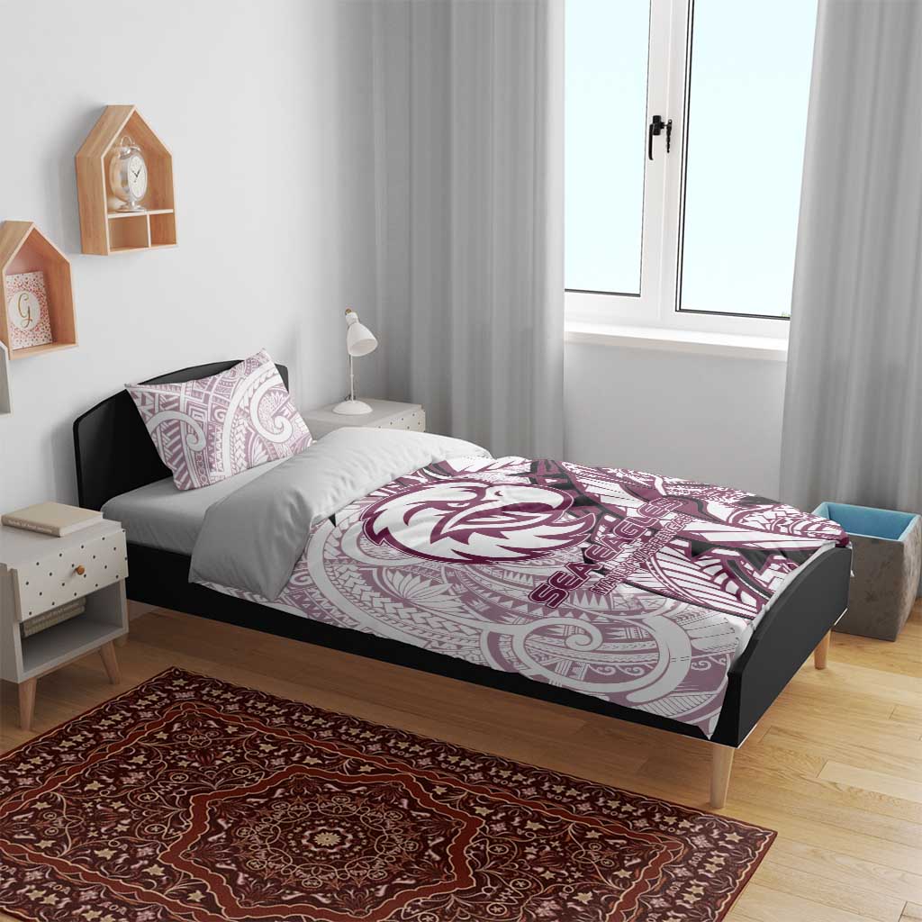 Sea Eagles Bedding Set Polynesian Tribal Tattoo Pacific Sport Art