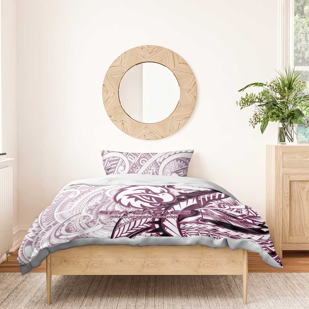 Sea Eagles Bedding Set Polynesian Tribal Tattoo Pacific Sport Art