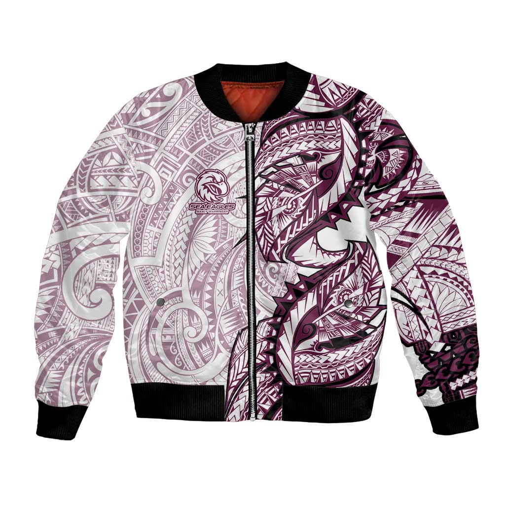 Sea Eagles Bomber Jacket Polynesian Tribal Tattoo Pacific Sport Art