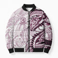 Sea Eagles Bomber Puffer Jacket Polynesian Tribal Tattoo Pacific Sport Art