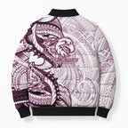 Sea Eagles Bomber Puffer Jacket Polynesian Tribal Tattoo Pacific Sport Art