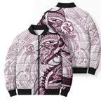 Sea Eagles Bomber Puffer Jacket Polynesian Tribal Tattoo Pacific Sport Art