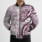 Sea Eagles Bomber Puffer Jacket Polynesian Tribal Tattoo Pacific Sport Art