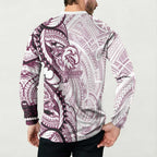 Sea Eagles Button Sweatshirt Polynesian Tribal Tattoo Pacific Sport Art