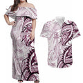 Sea Eagles Couples Matching Off Shoulder Maxi Dress and Hawaiian Shirt Polynesian Tribal Tattoo Pacific Sport Art