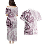 Sea Eagles Couples Matching Puletasi and Hawaiian Shirt Polynesian Tribal Tattoo Pacific Sport Art