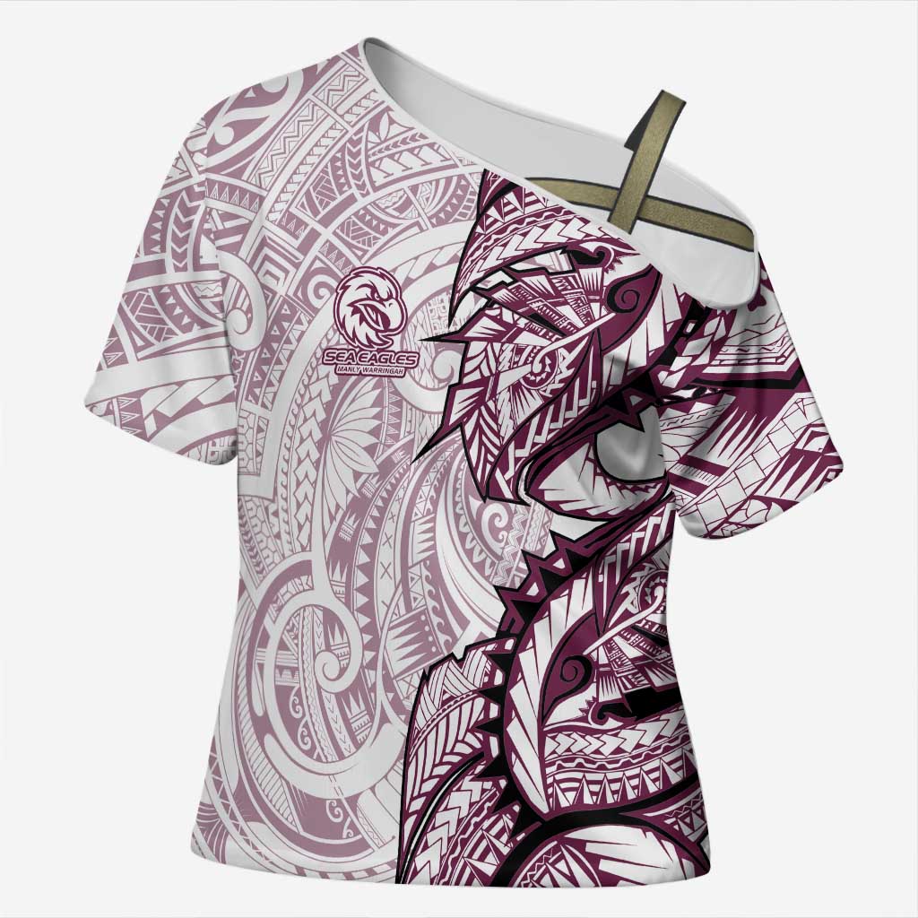 Sea Eagles Cross Shoulder Shirt Polynesian Tribal Tattoo Pacific Sport Art