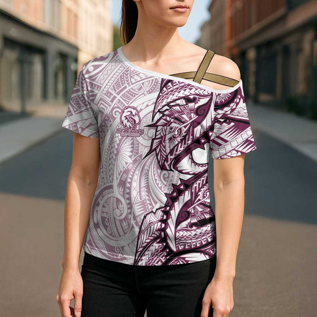 Sea Eagles Cross Shoulder Shirt Polynesian Tribal Tattoo Pacific Sport Art
